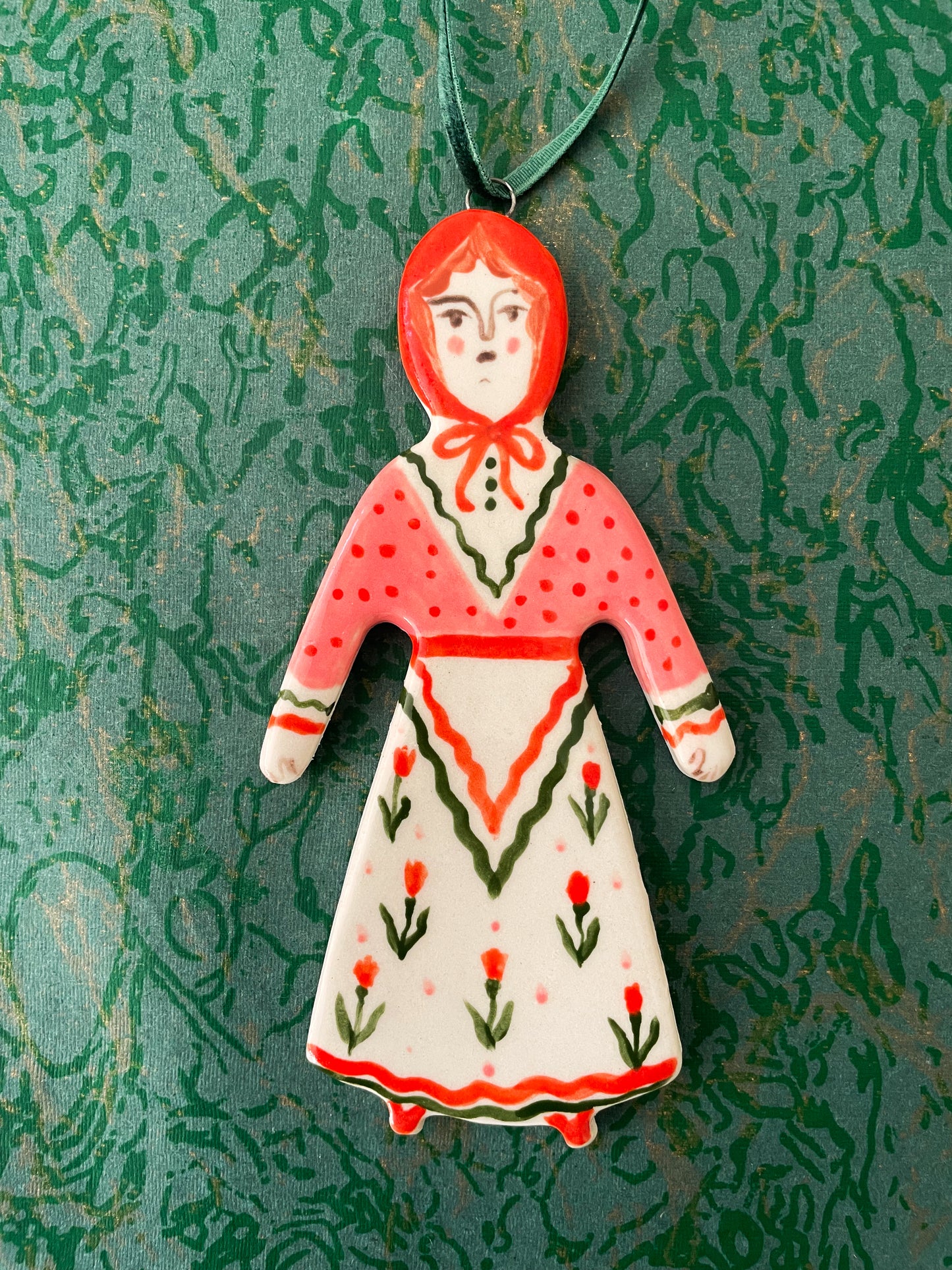 Folk lady ornament