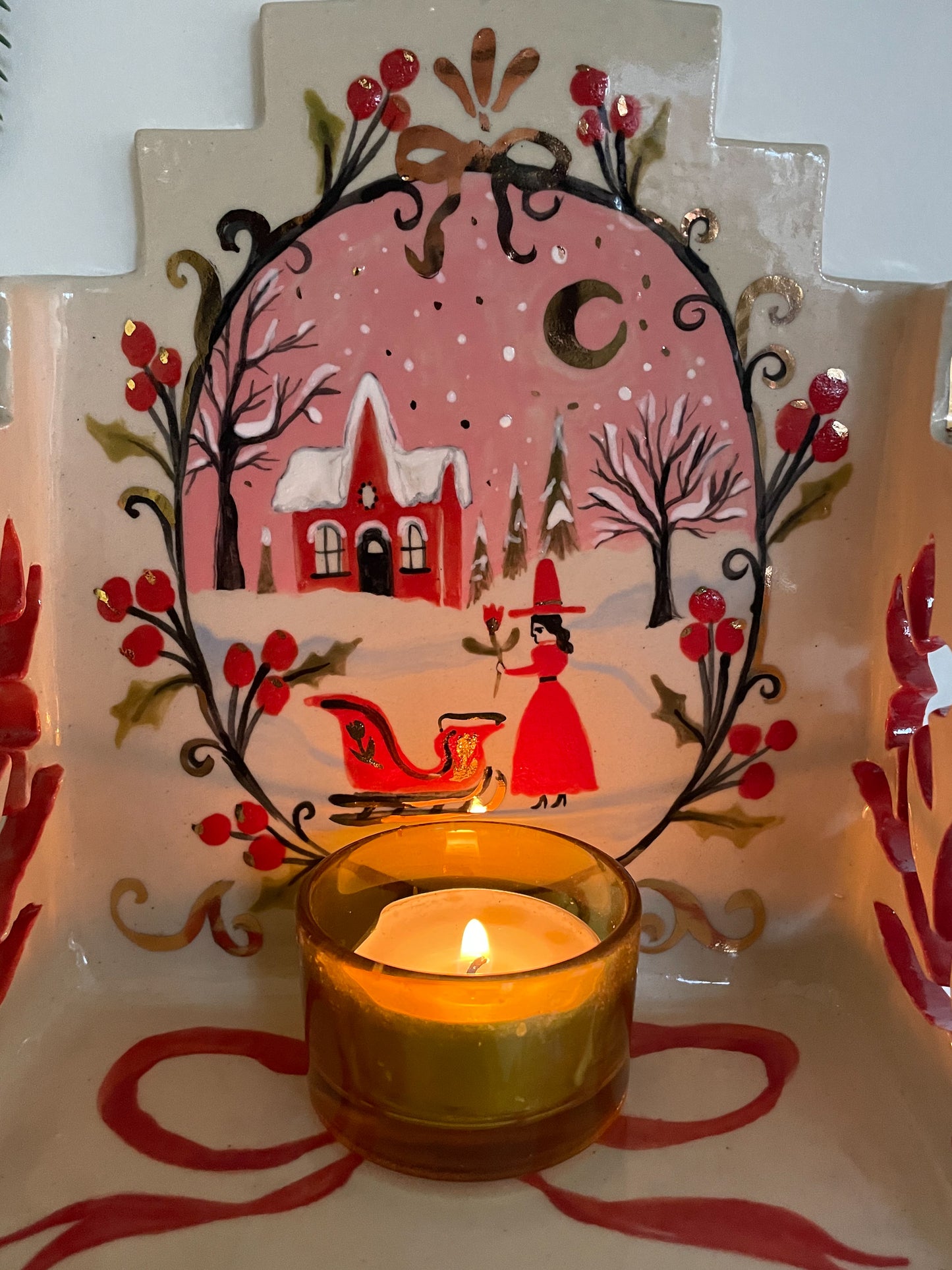 Winterland Wall Shelf w/22k gold