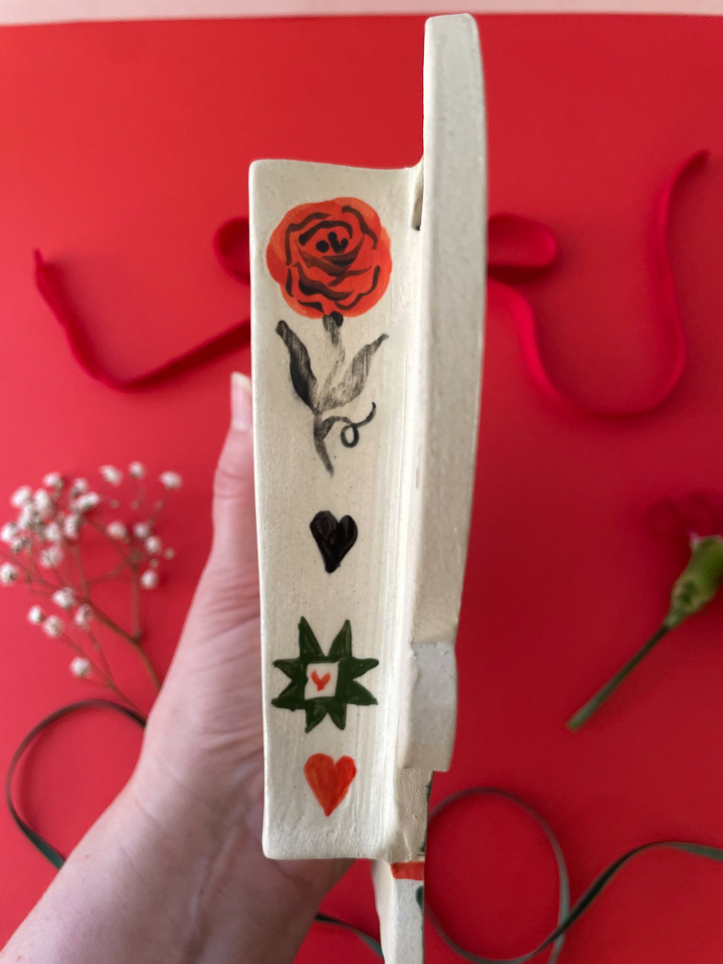 Folk scene wall vase