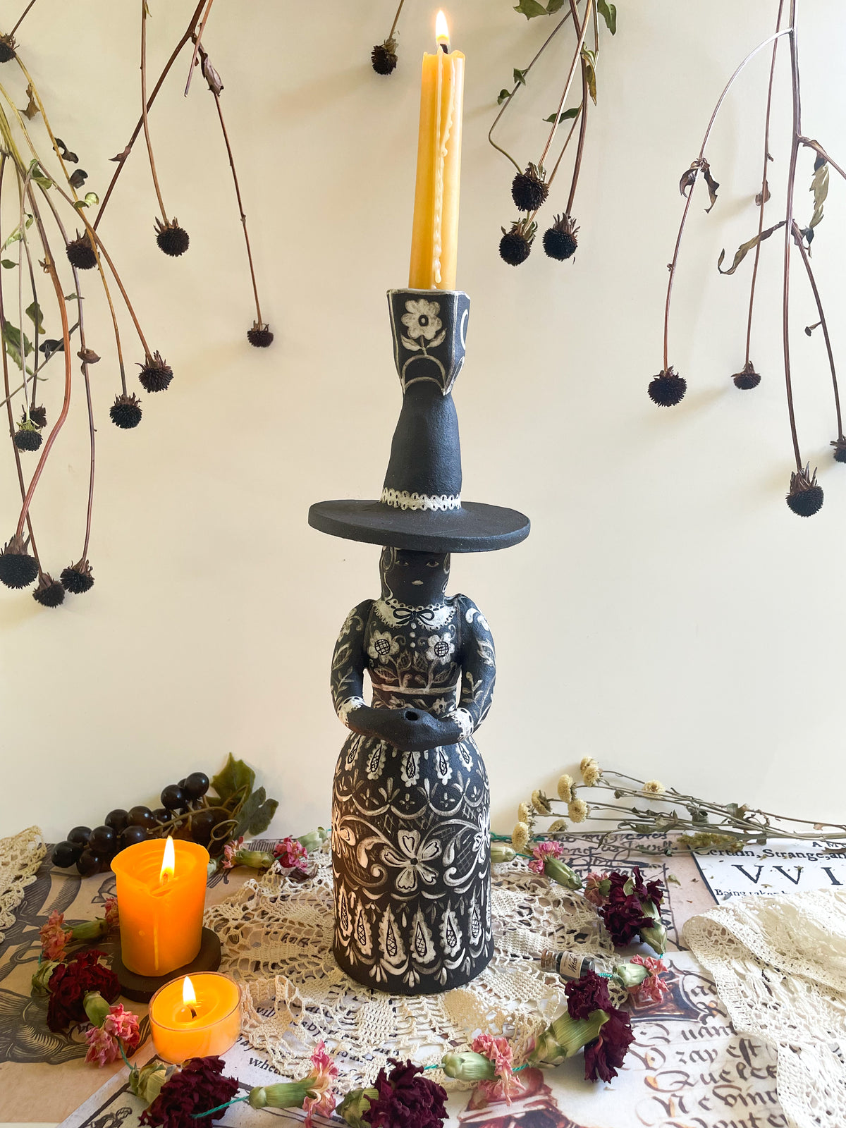 Black magic witch candelabra