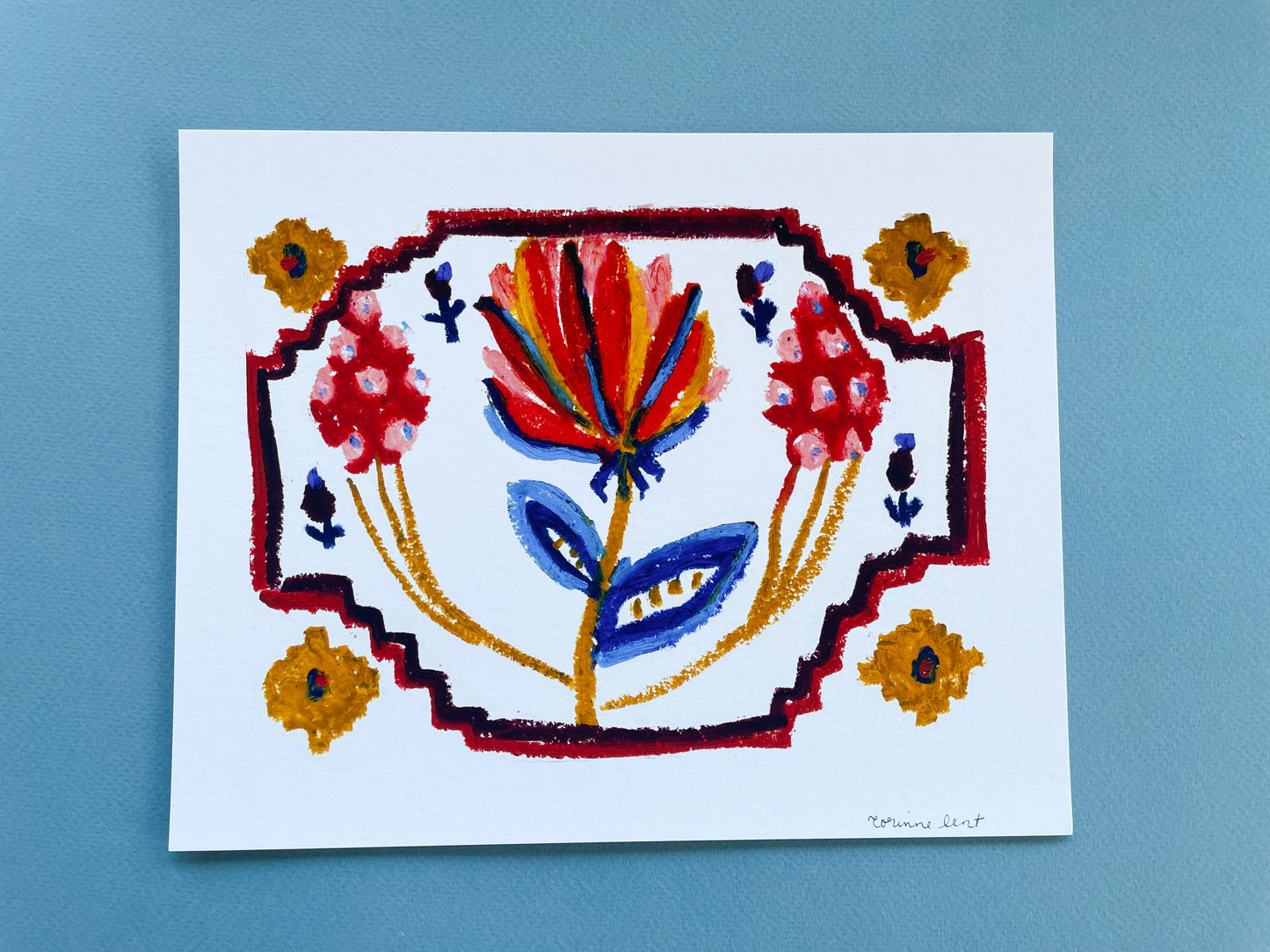 Swedish Folk Rug Art Print