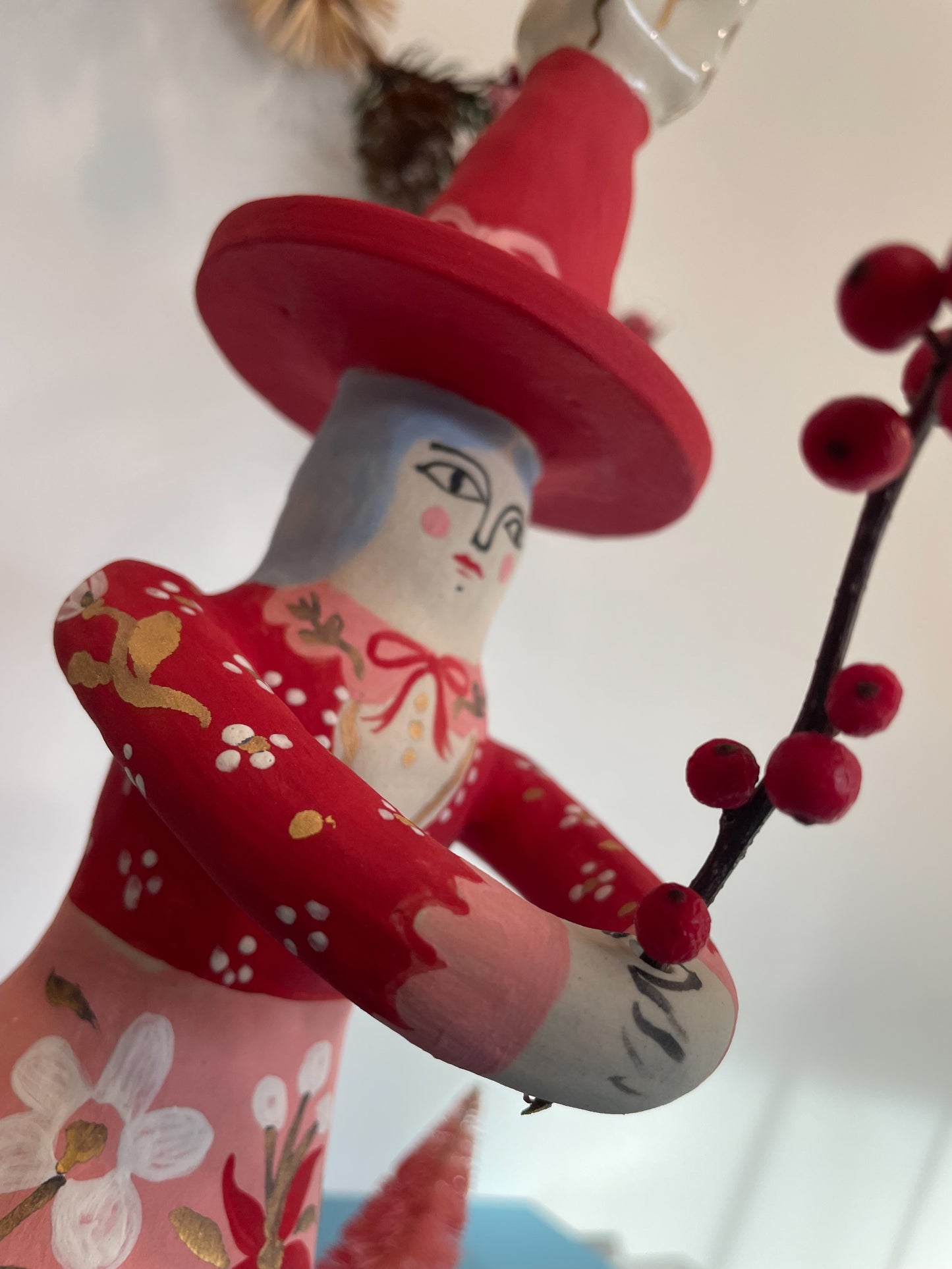 Folk Witch Figurine w/22k gold