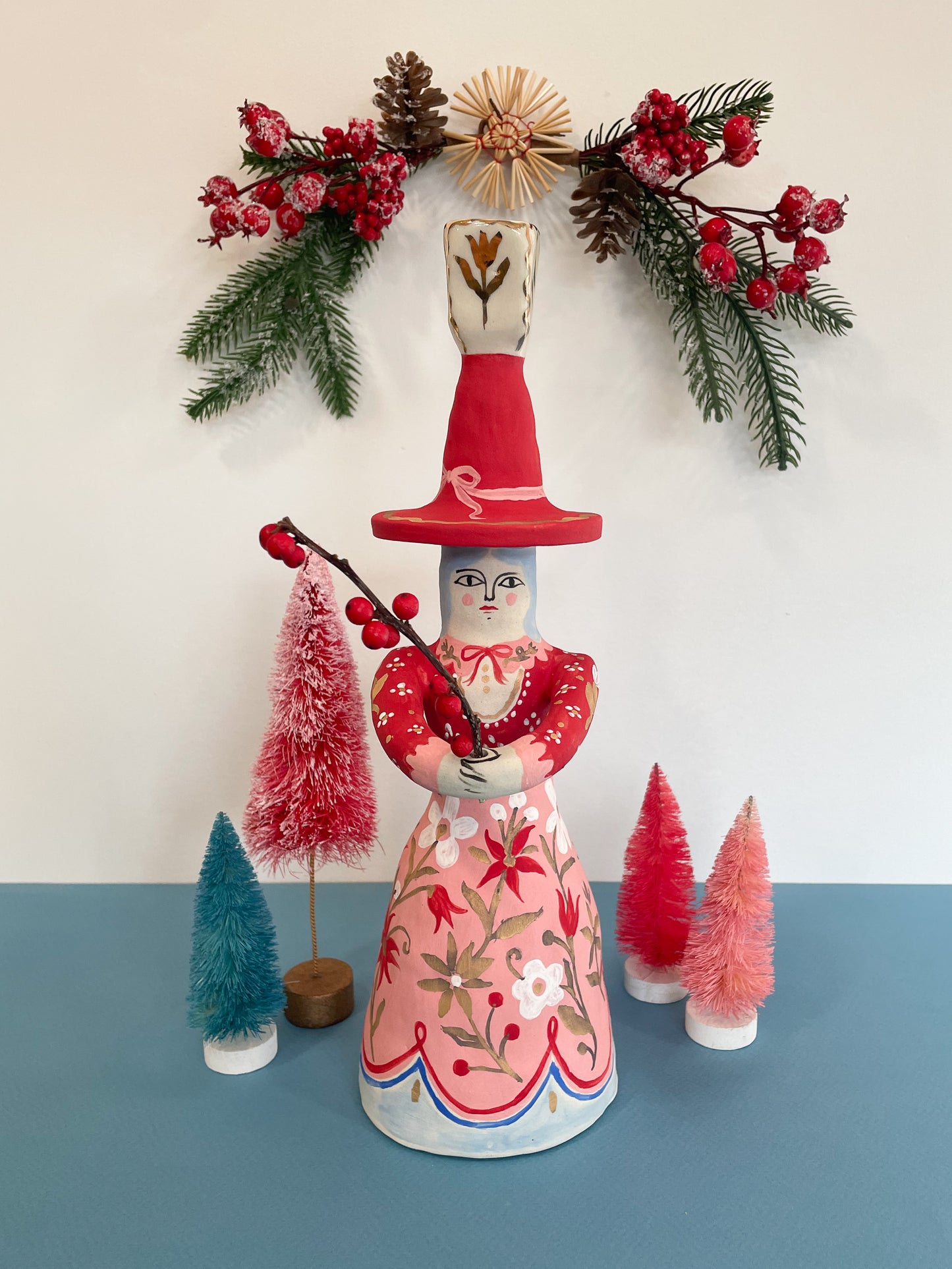 Folk Witch Figurine w/22k gold