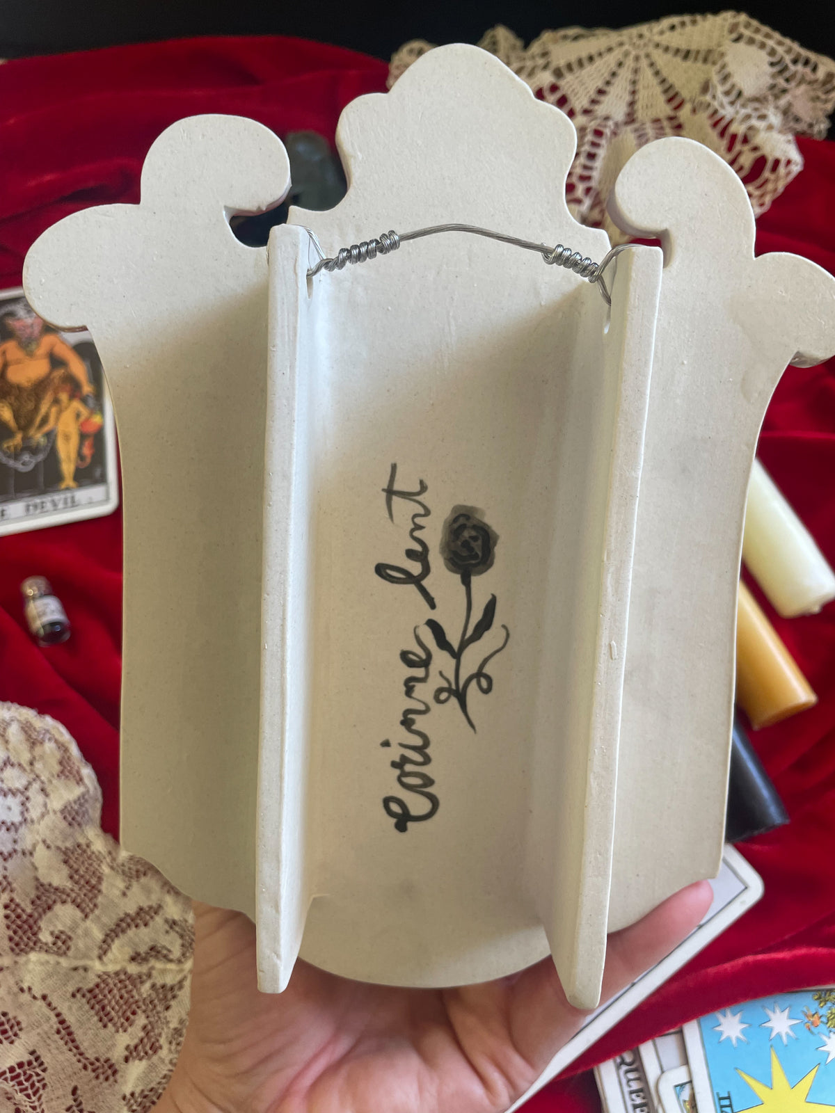 Decorative wall sconce~ folk floral *seconds