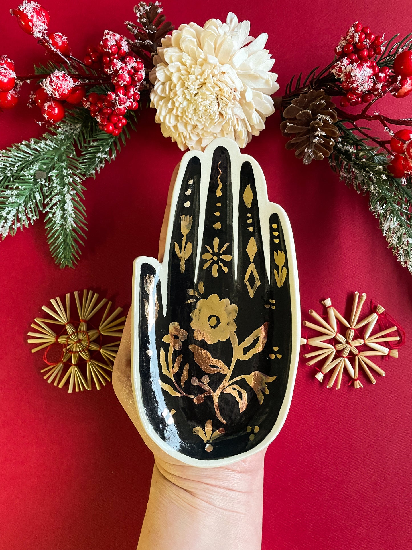 Hand Incense Burner w/24k gold