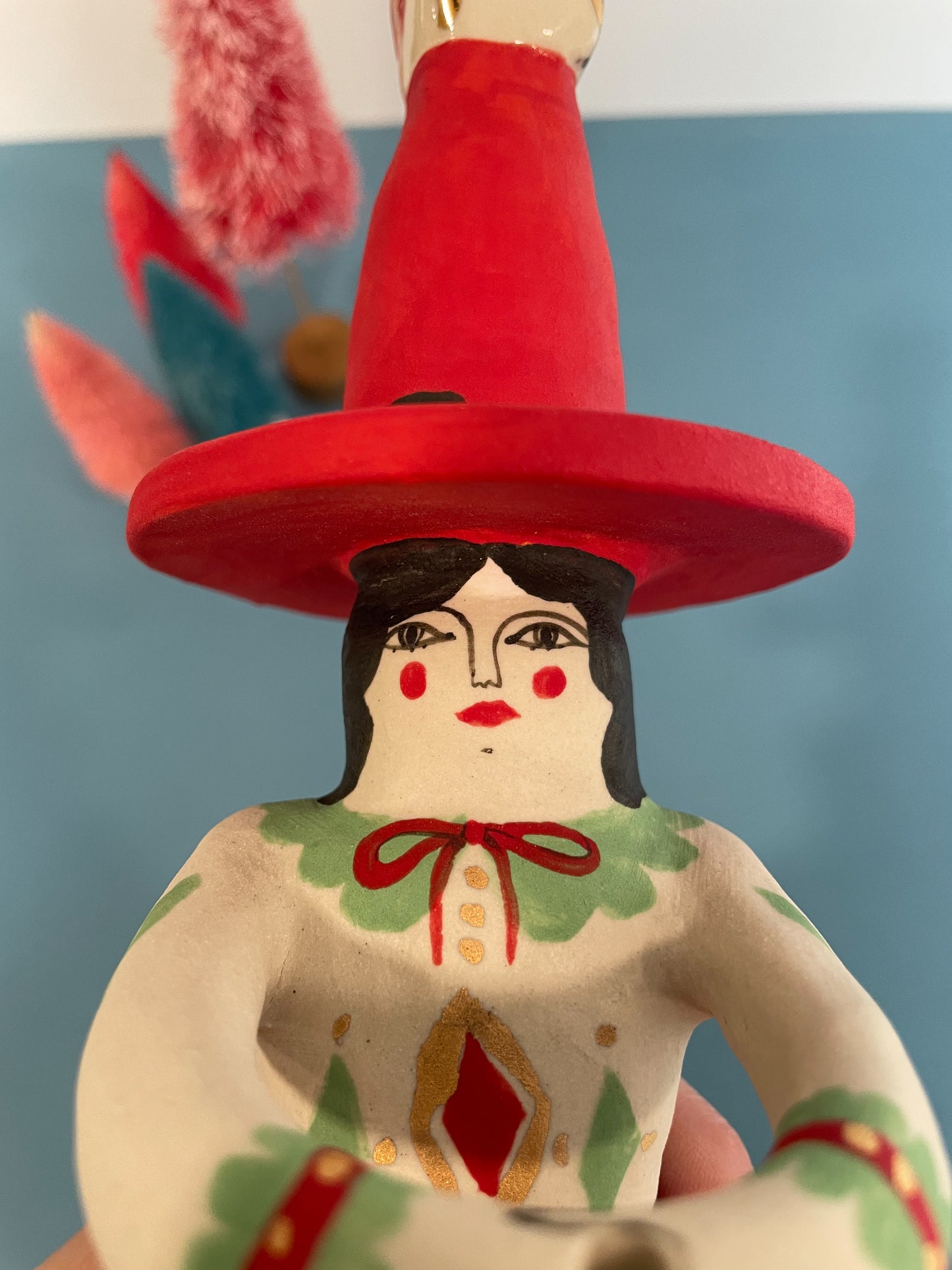 Folk Witch Figurine w/22kgold