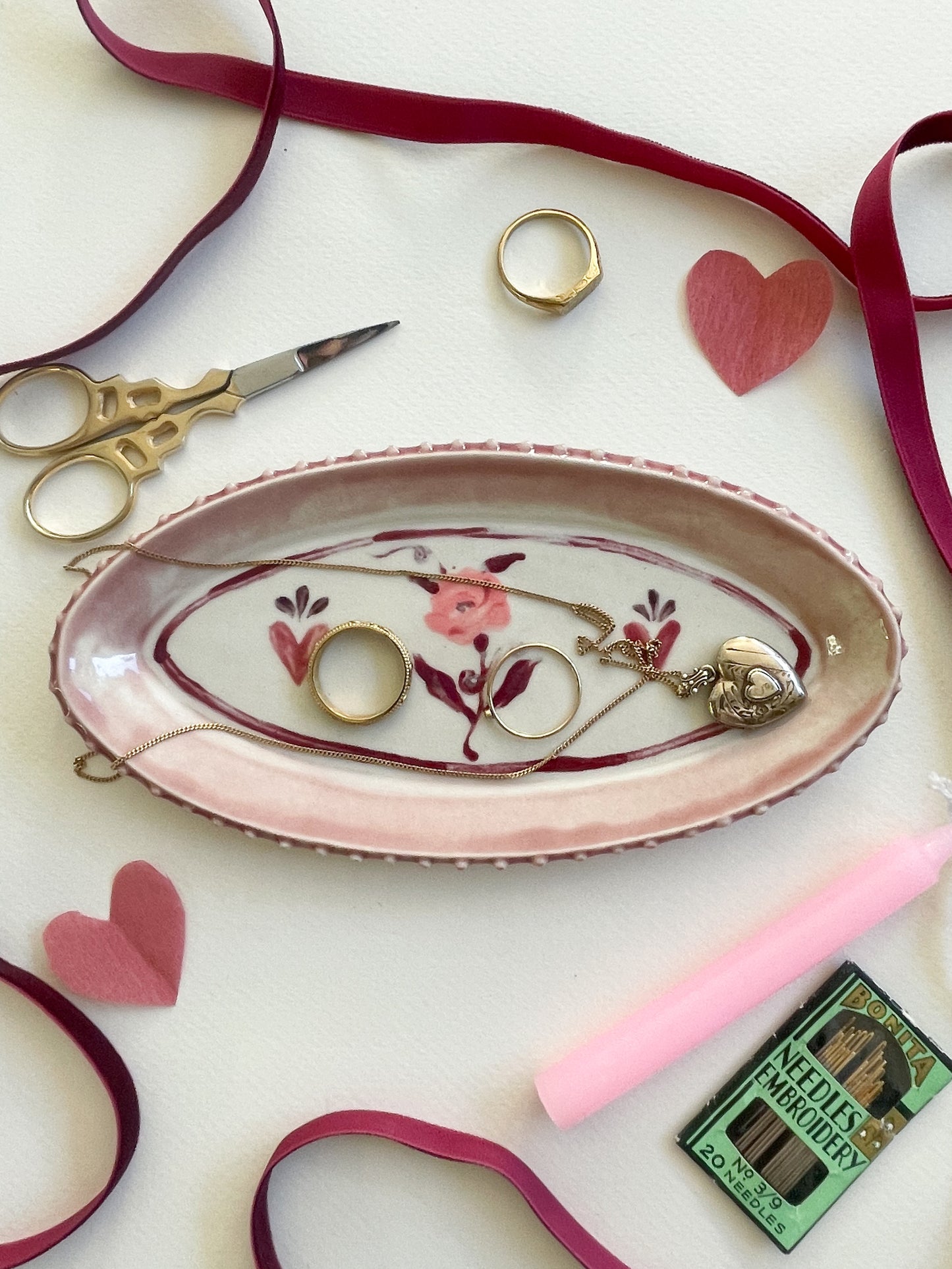 Rose trinket dish