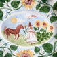 Fluted folk scene platter