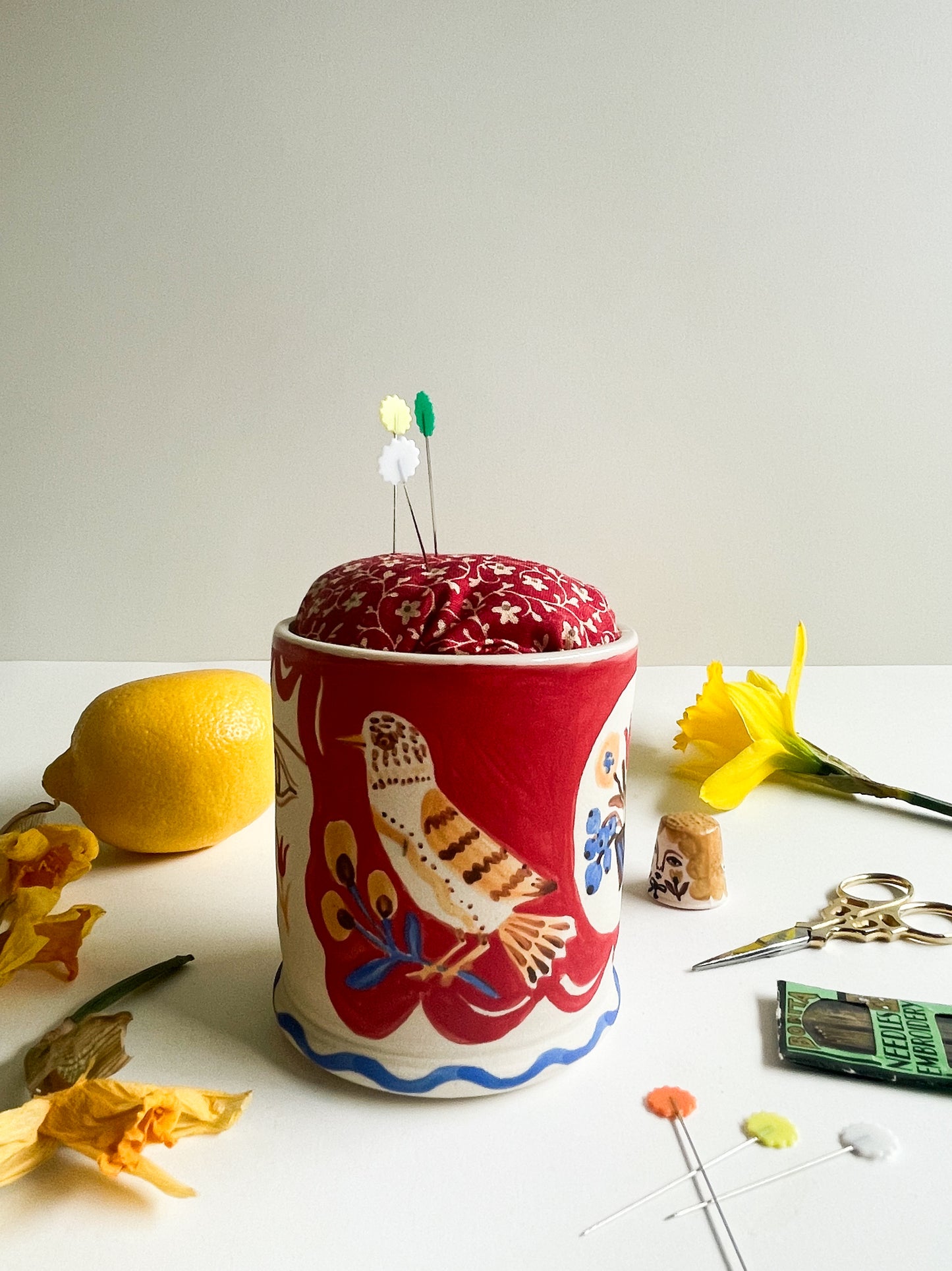Pin cushion tumbler