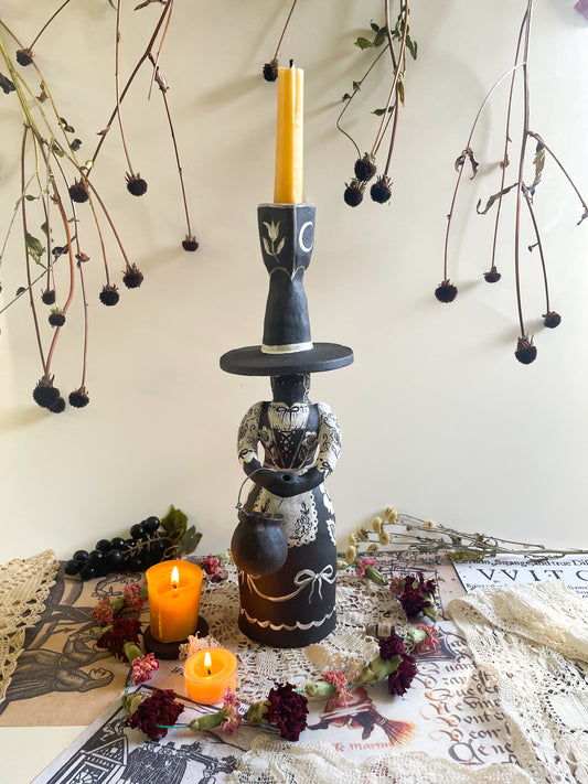 Black magic witch candelabra
