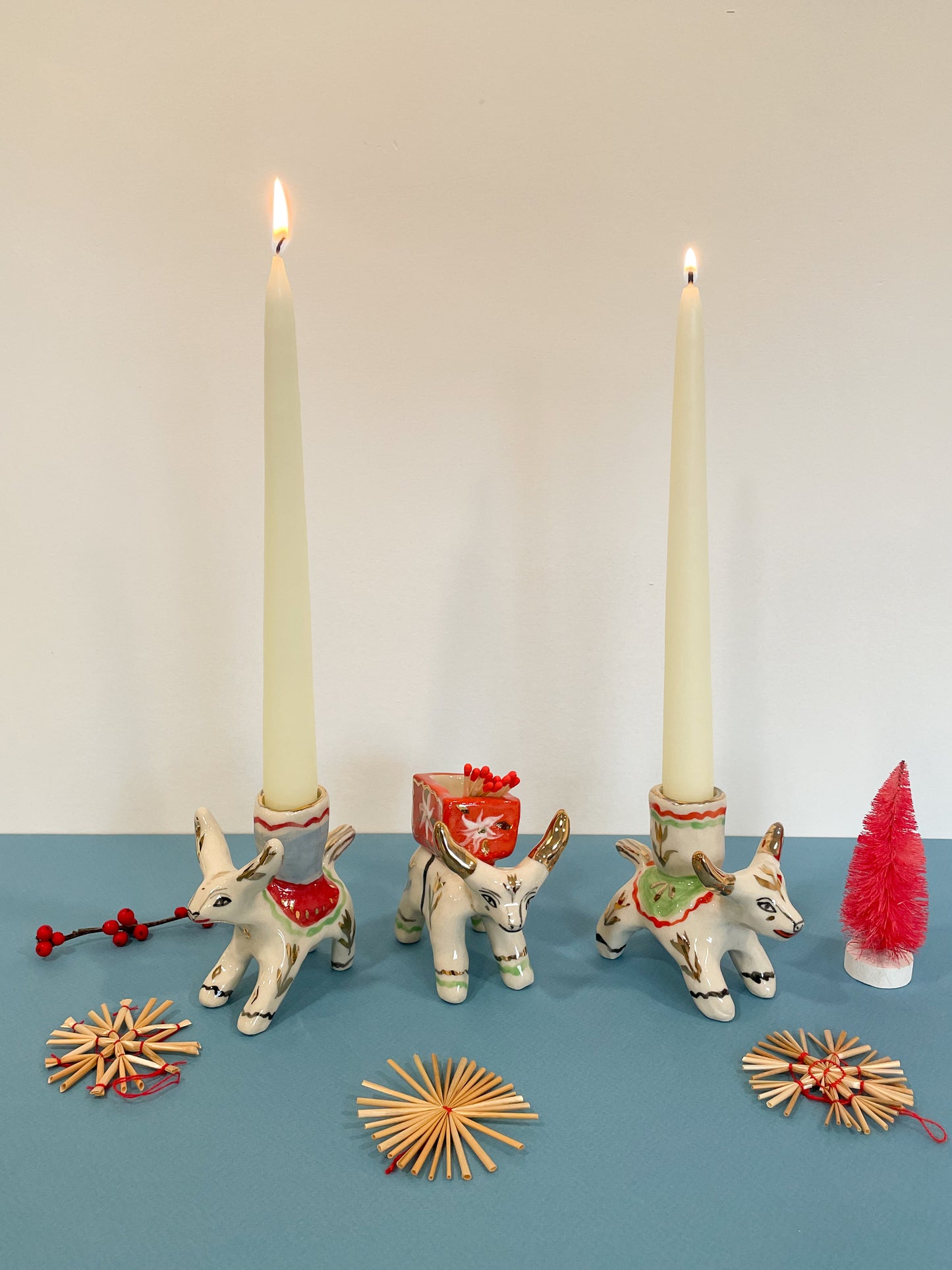 Candelabra set w/match keeper