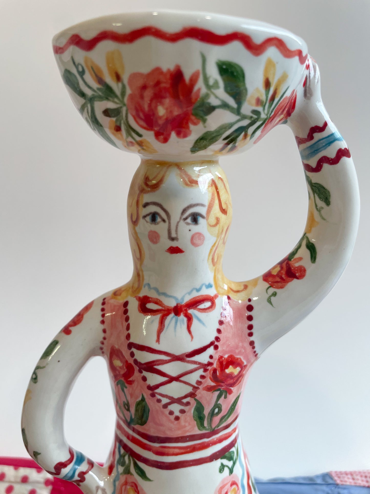 Witch tea light sculpture ~majolica