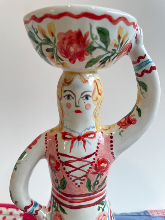 Witch tea light sculpture ~majolica