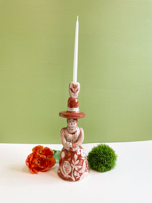 Figurine candle and incense holder