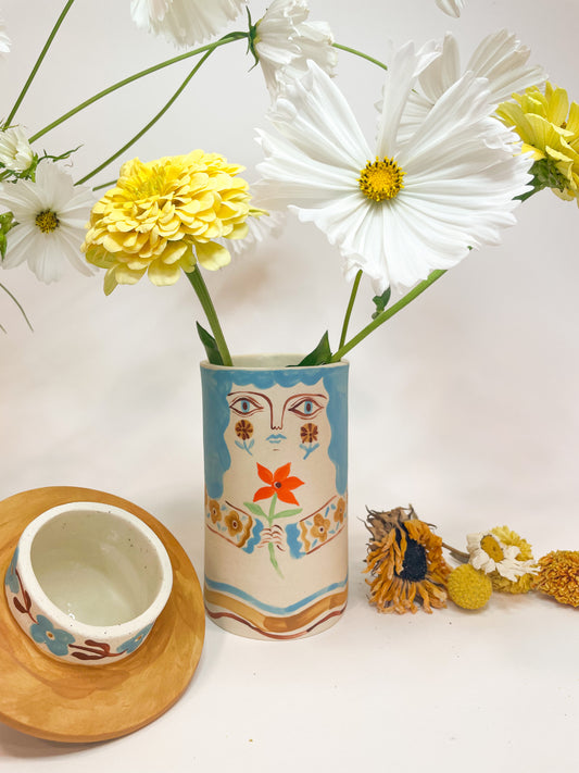 Folk Flower Witch Vase