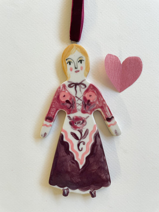 Folk lady ornament