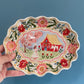Fluted folk scene platter