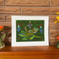 Green Folk Bird Art Print
