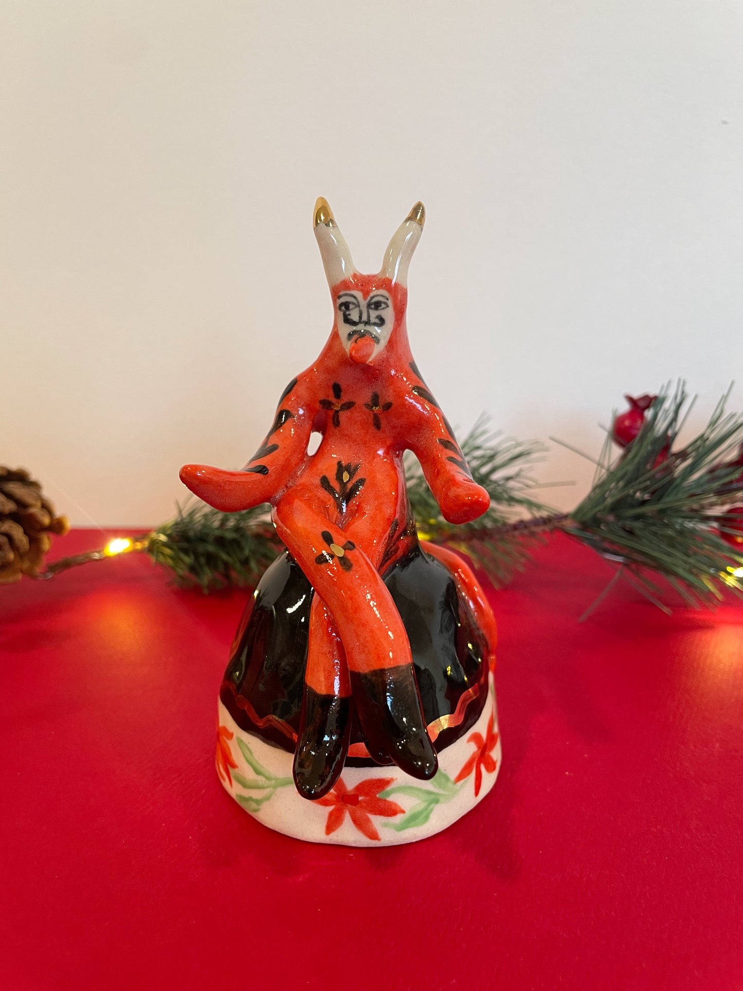 Krampus devil Bell with 22kgold