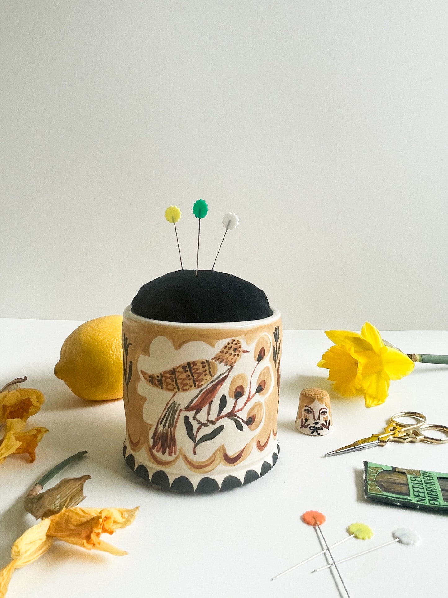 Pin cushion tumbler