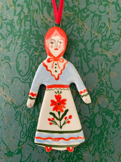 Folk lady ornament