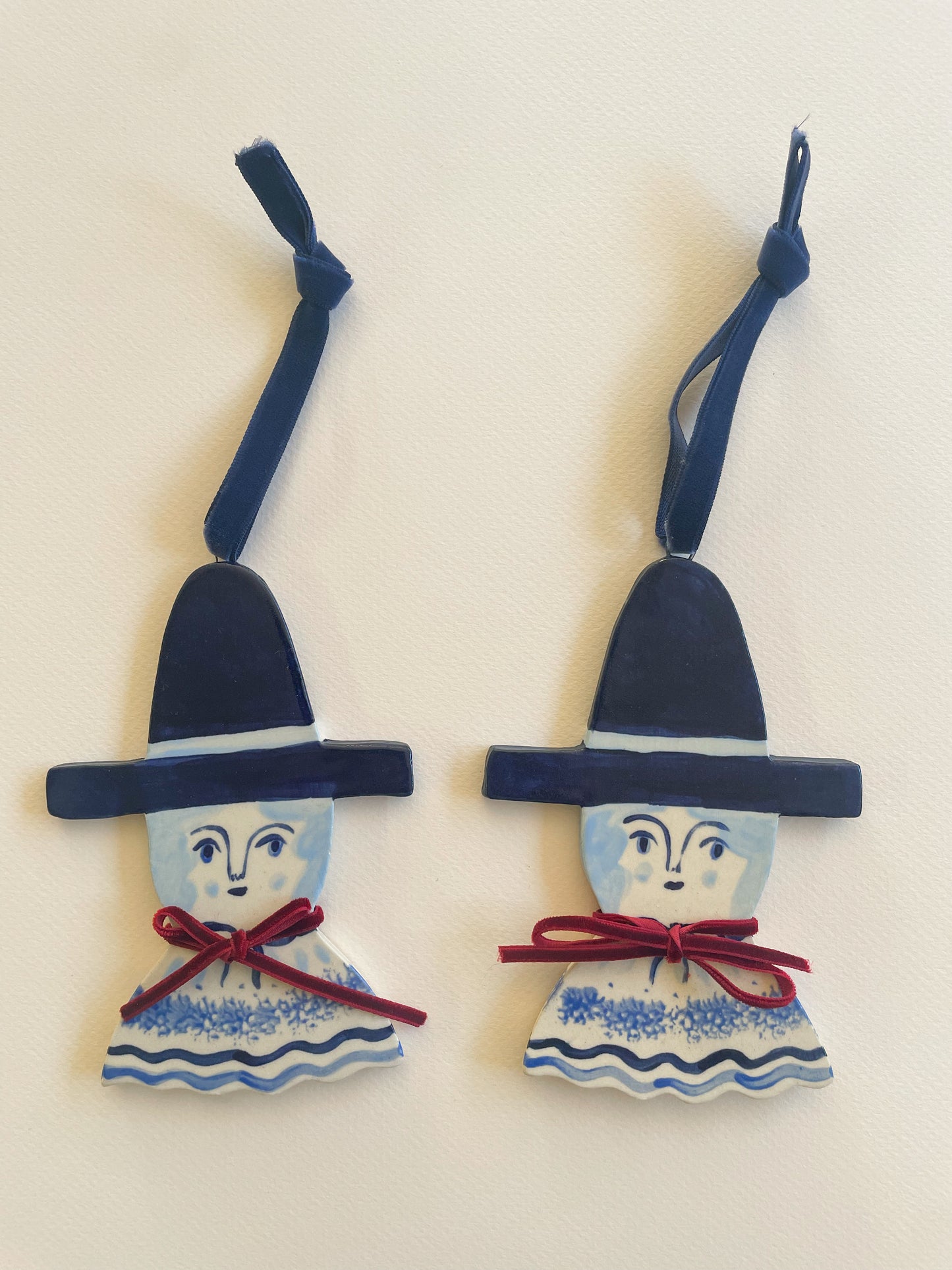 Christmas witch ornament~blue