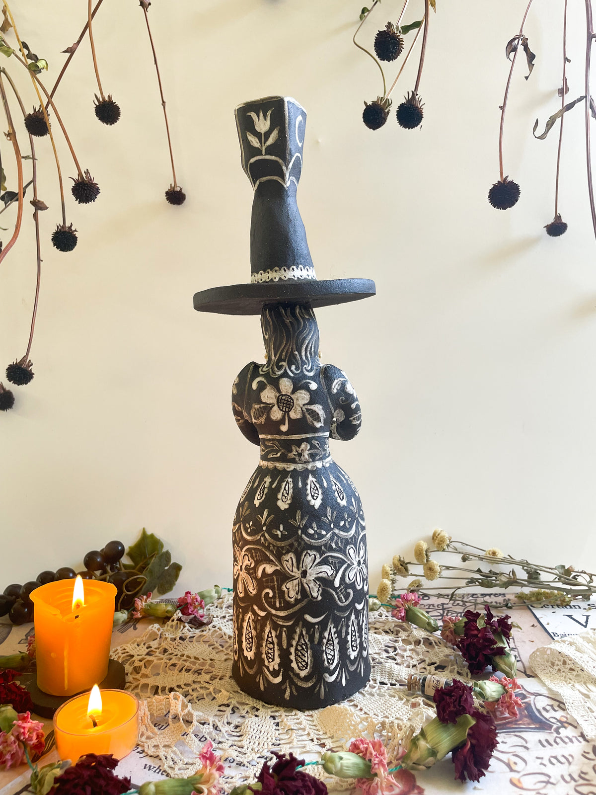 Black magic witch candelabra