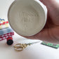 Pincushion cup~majolica