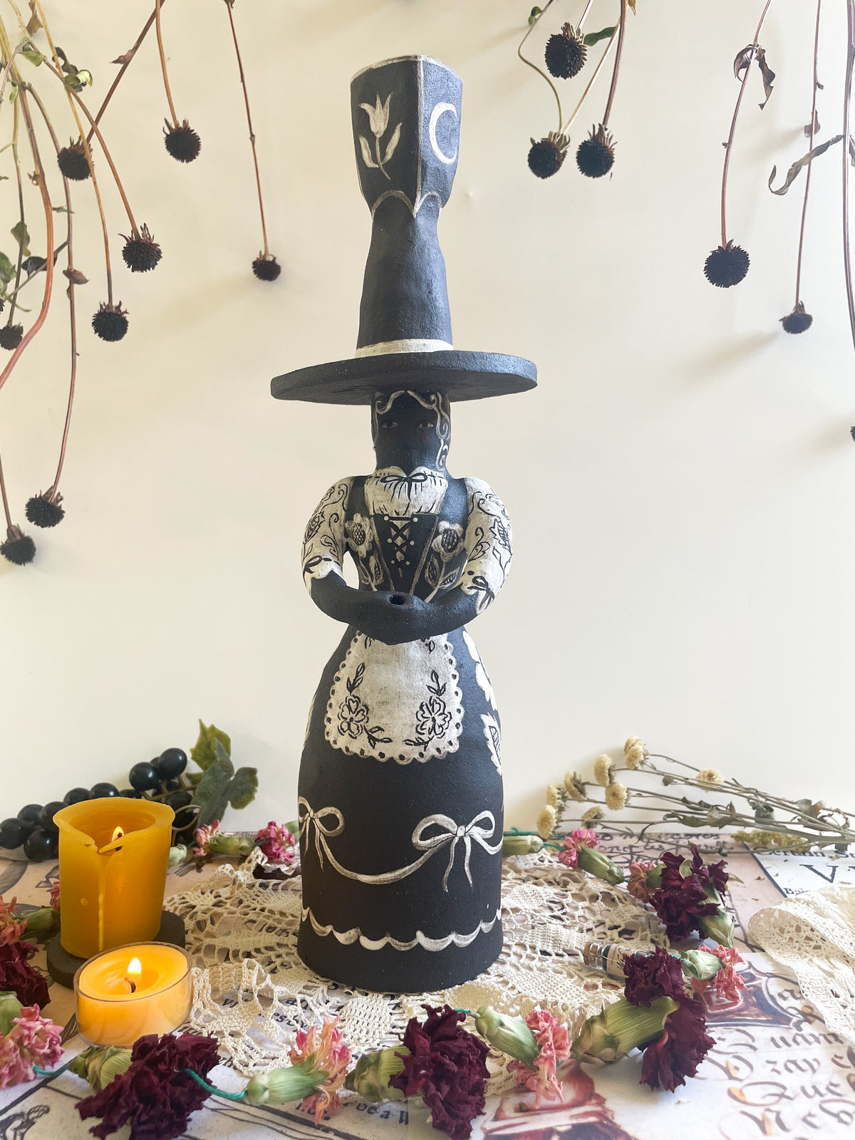 Black magic witch candelabra