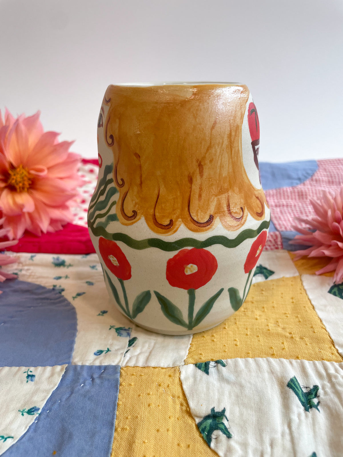 Folk people vase