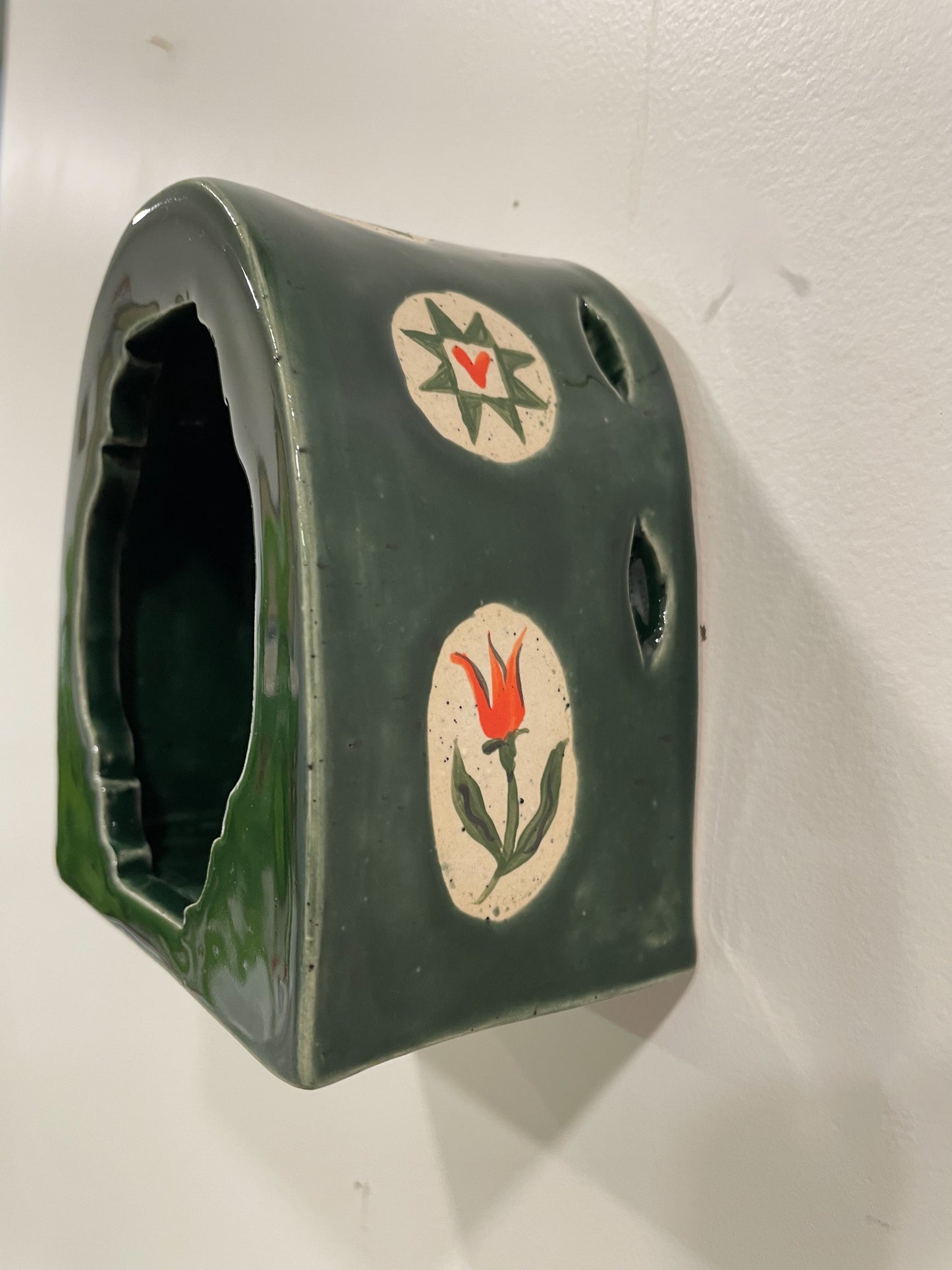 Glowing rose wall shrine