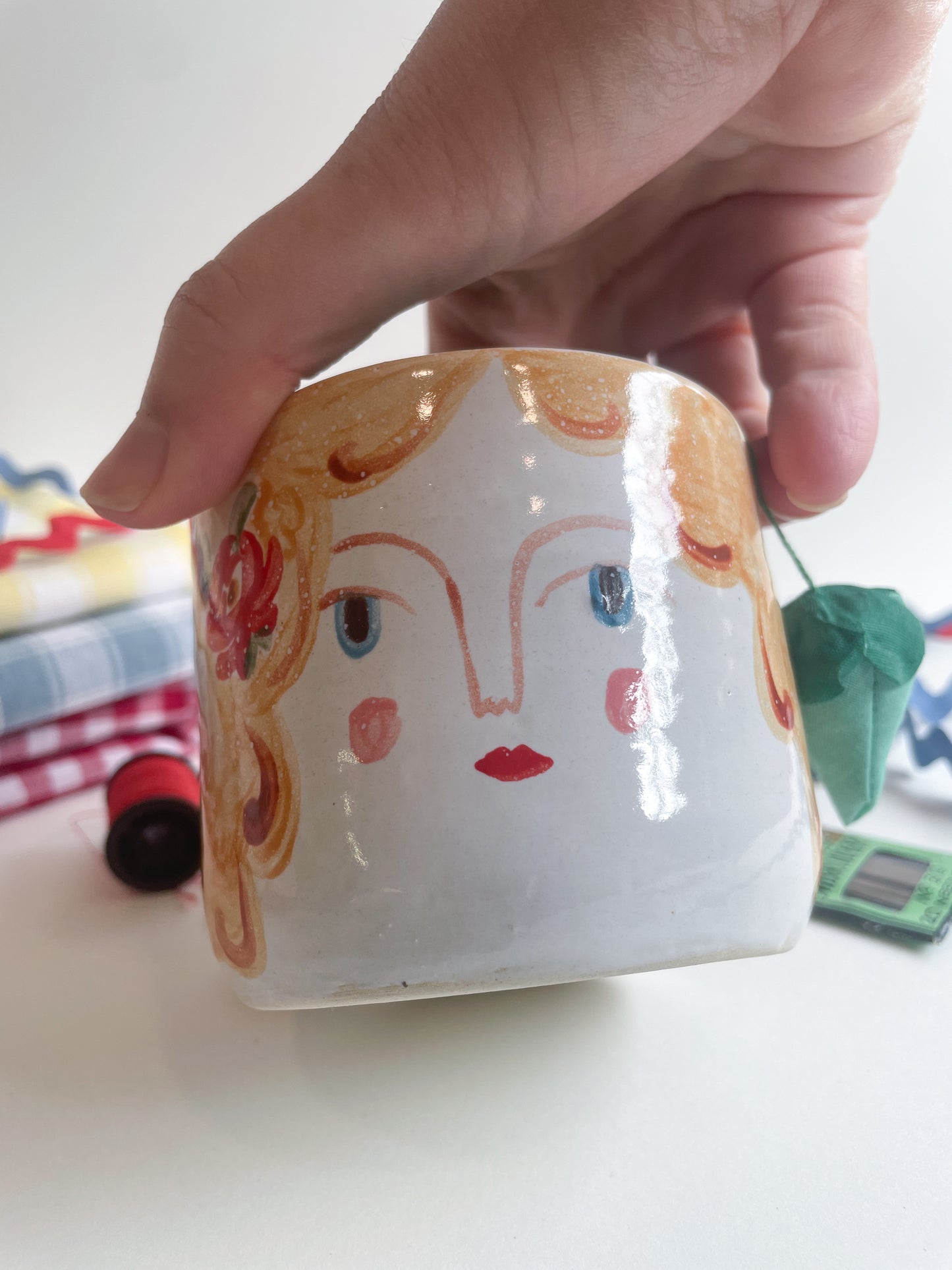 Pincushion people~majolica