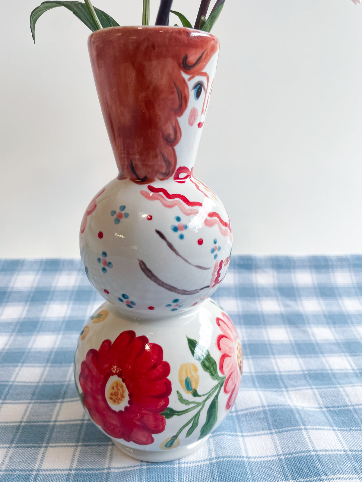 Folk People Vase~majolica
