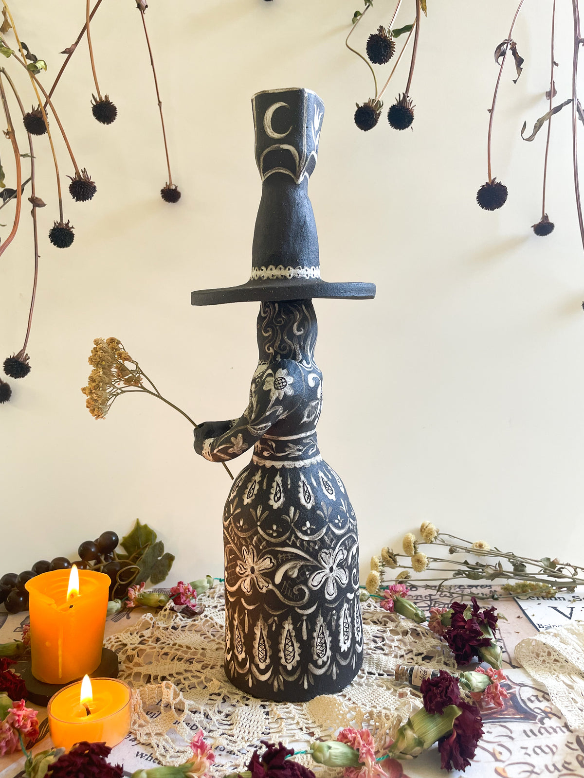 Black magic witch candelabra