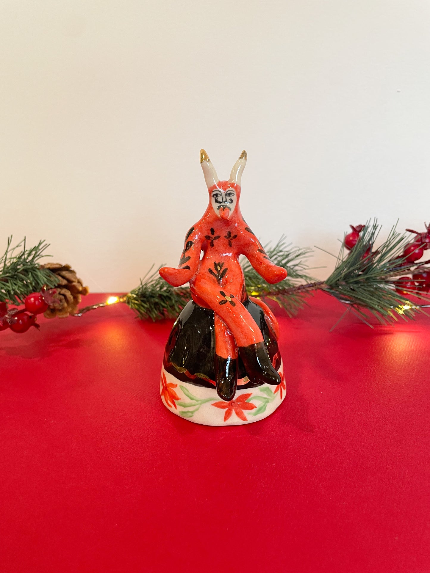 Krampus devil Bell with 22kgold