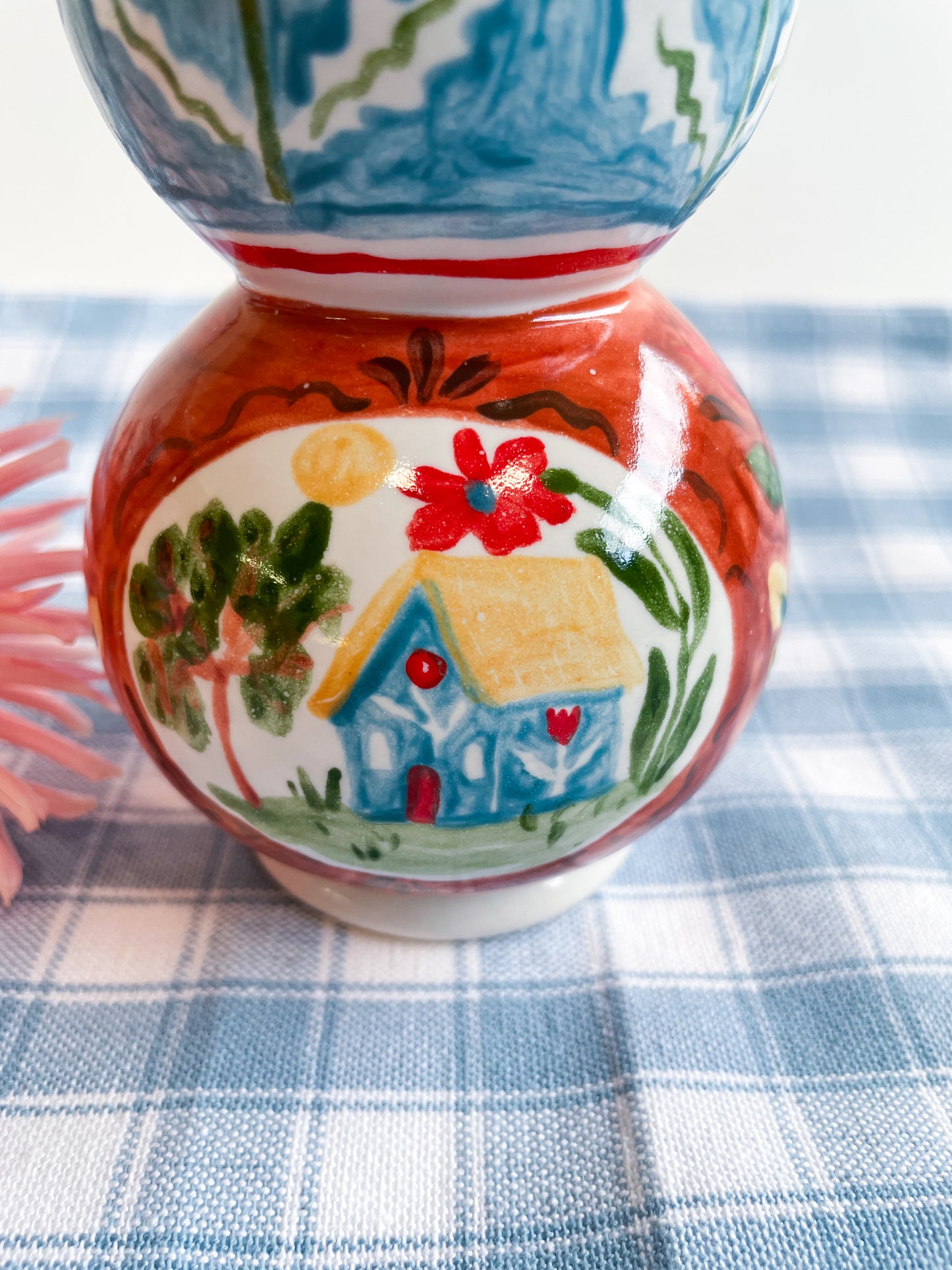 Folk People Vase~majolica