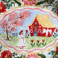 Fluted folk scene platter