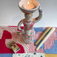 Witch tea light sculpture ~majolica