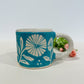 Folk Bird & Floral Mug~turquoise 12oz