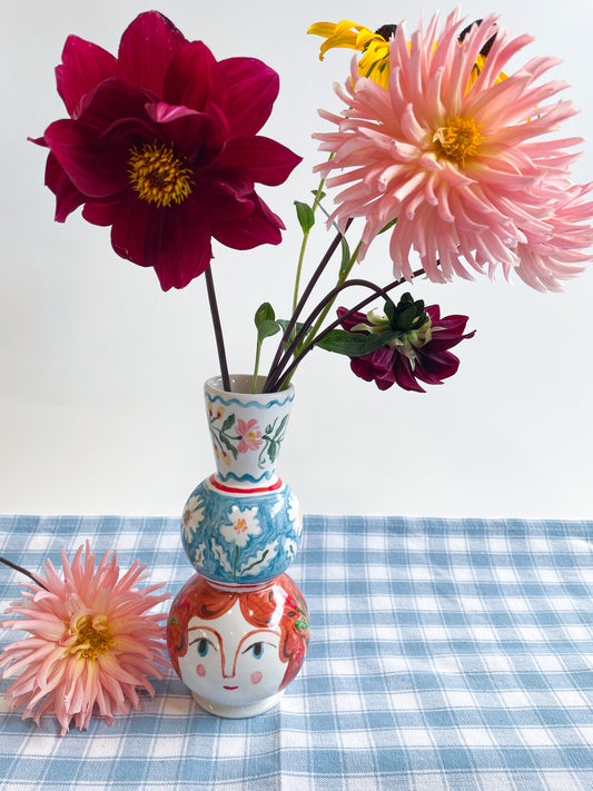 Folk People Vase~majolica