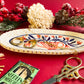 Folk trinket dish w/22kgold