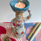 Witch tea light sculpture ~majolica