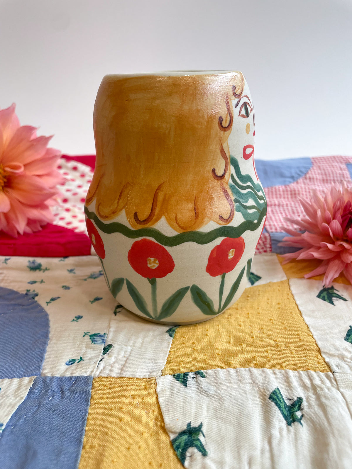 Folk people vase