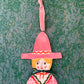 Christmas witch ornament~pink