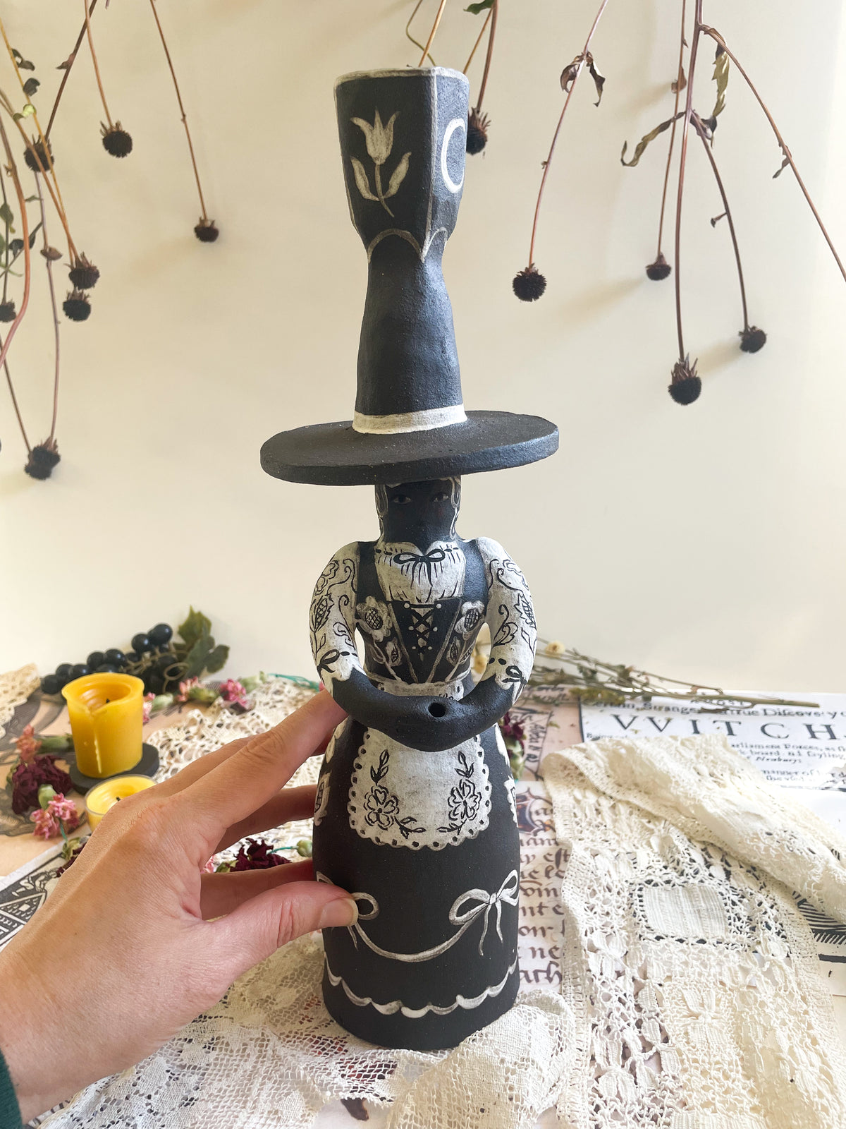 Black magic witch candelabra