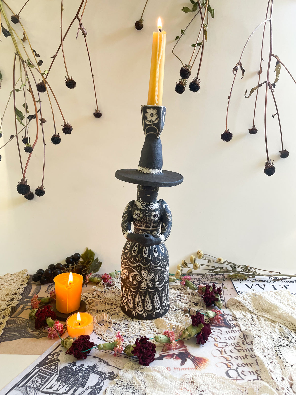 Black magic witch candelabra