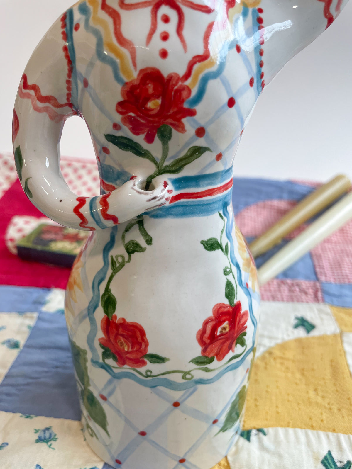 Witch tea light sculpture ~majolica