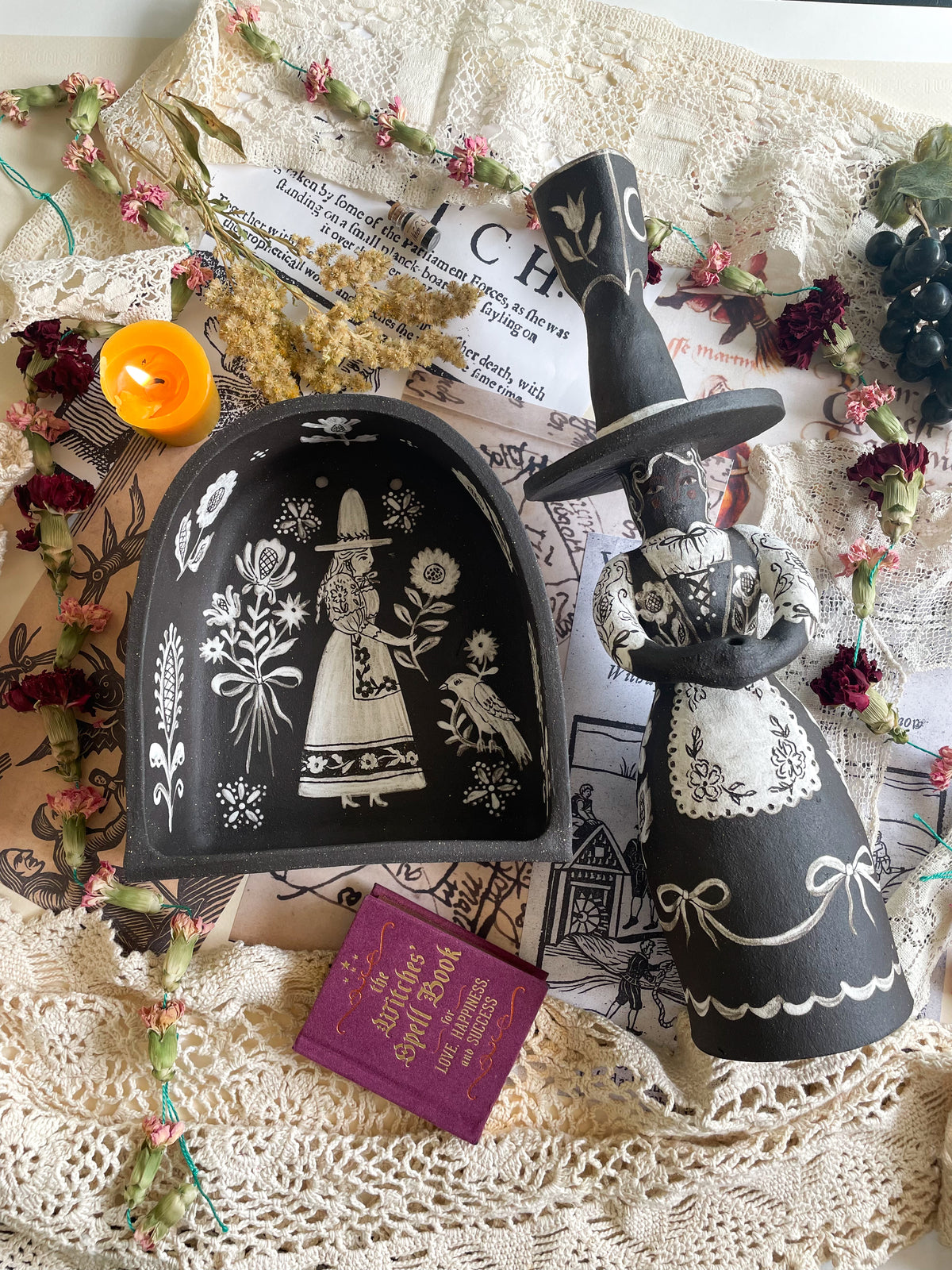 Black magic witch candelabra