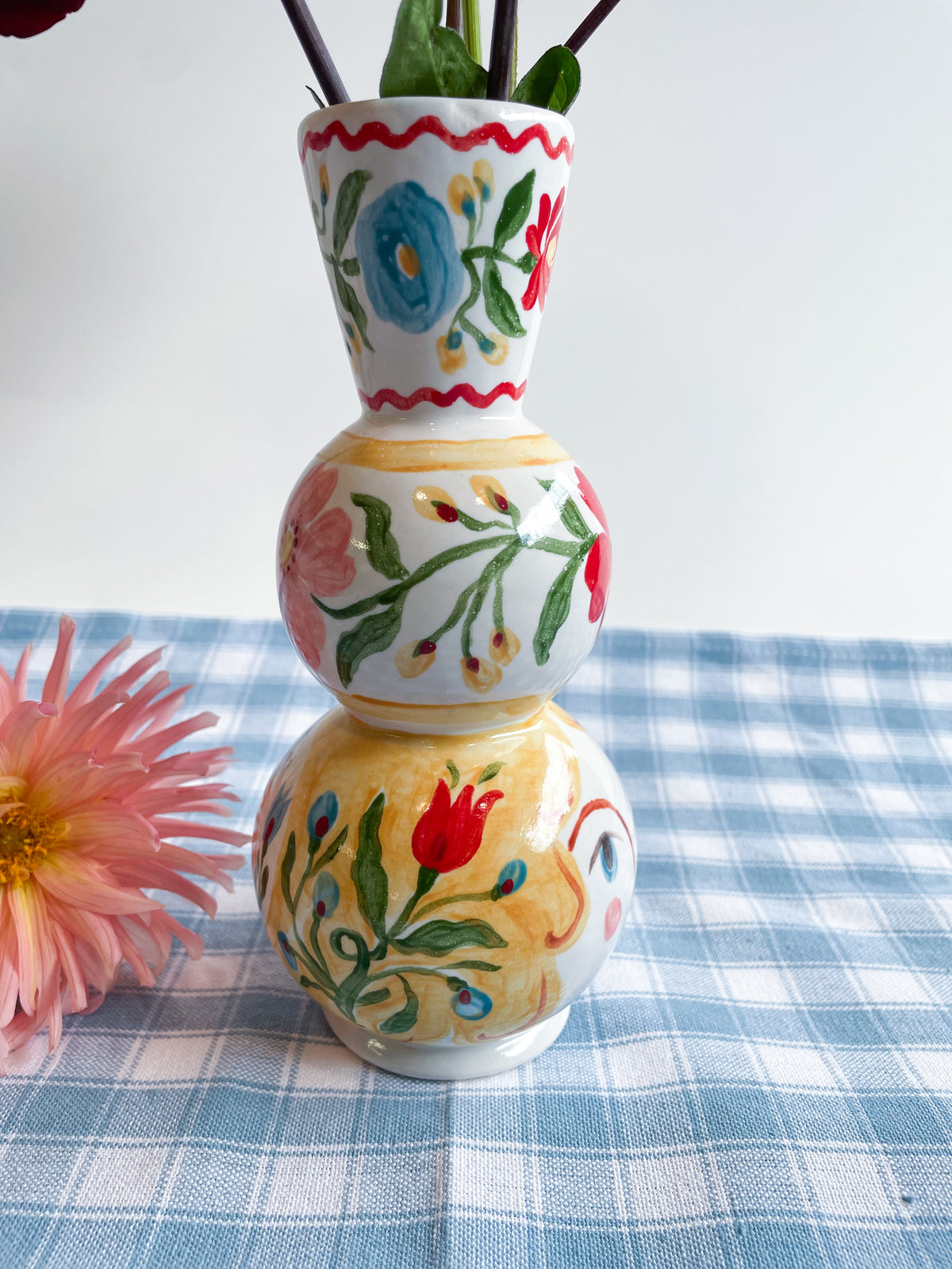 Folk People Vase~majolica