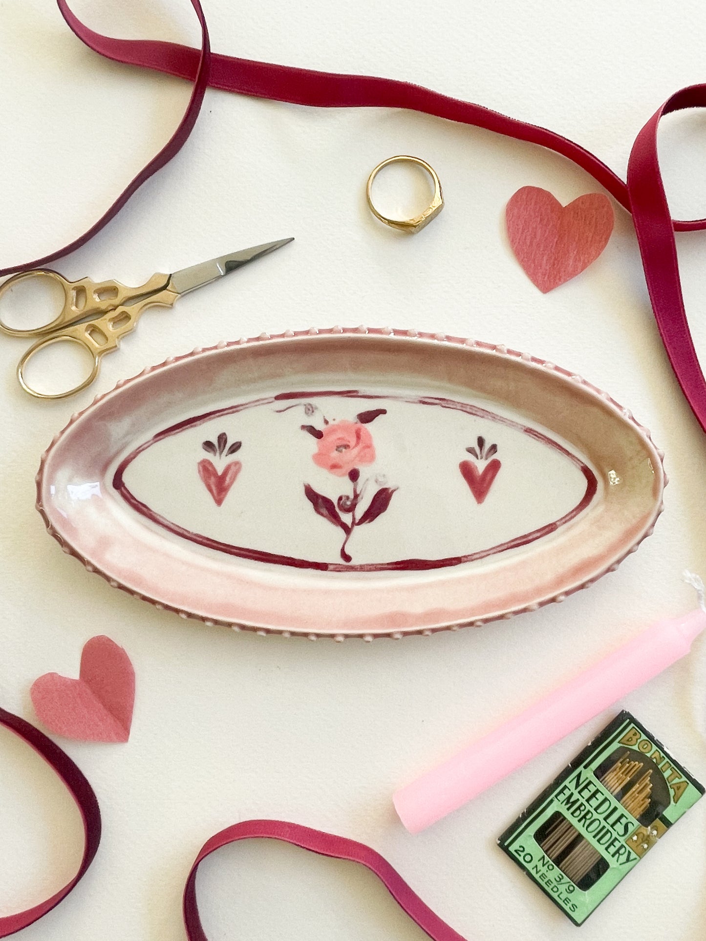 Rose trinket dish
